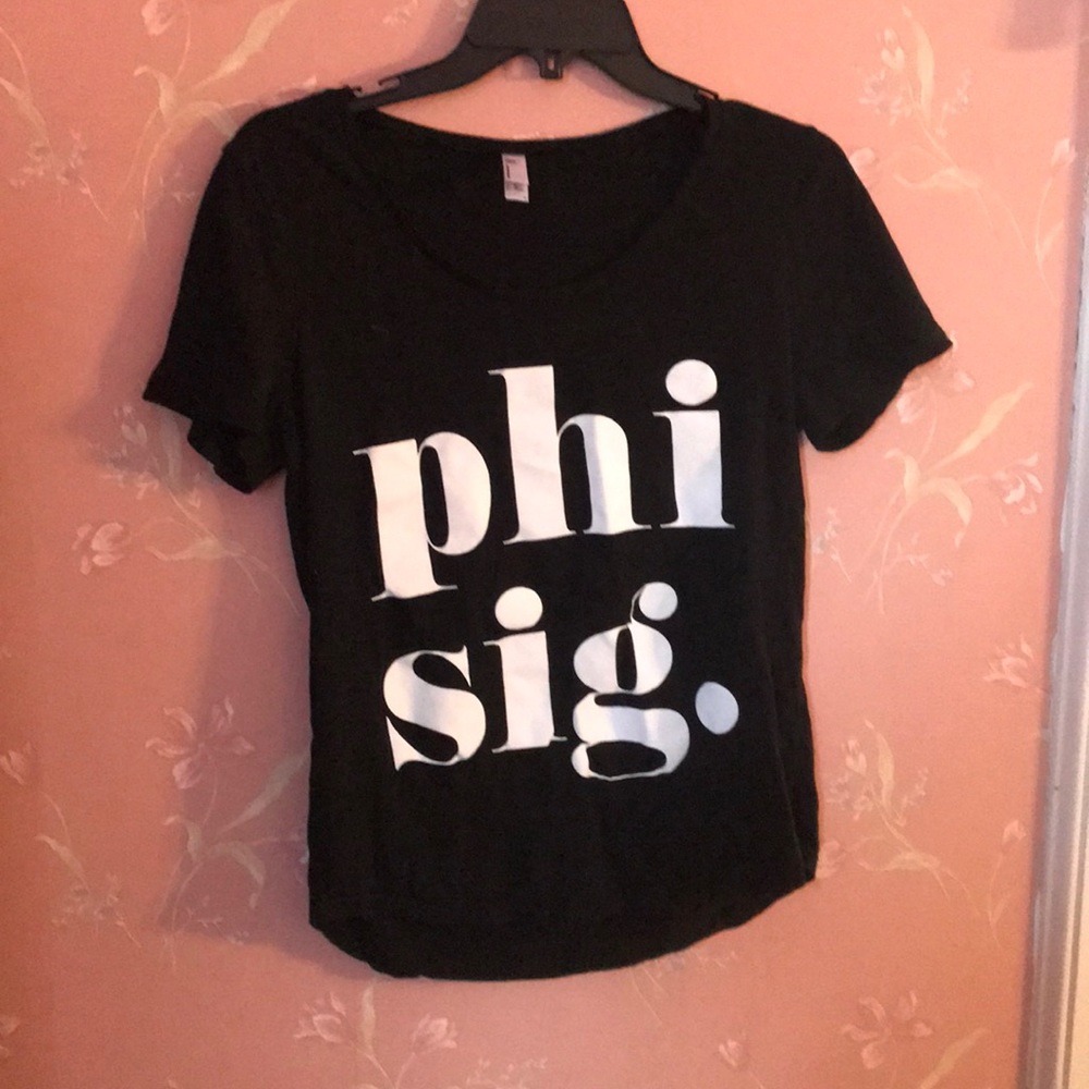 Black and white phi sigma sigma sorority t shirt